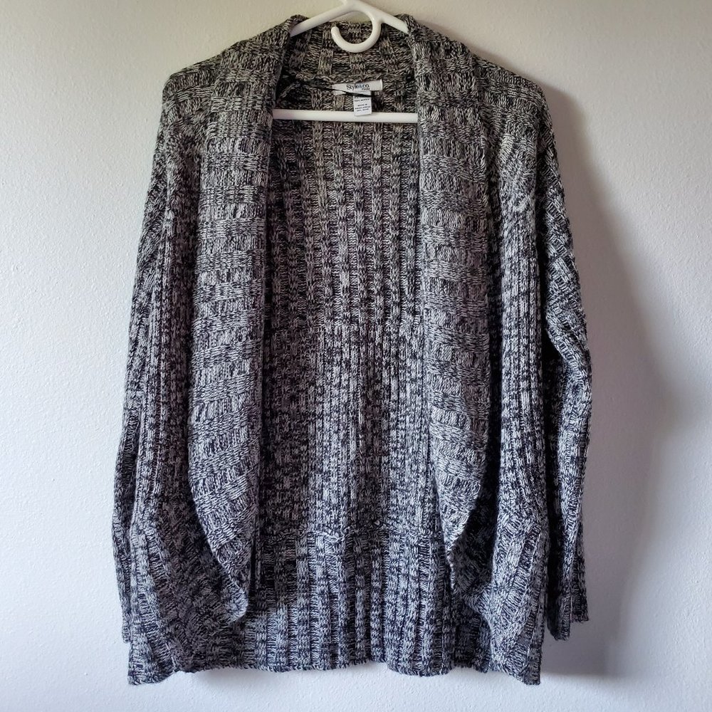 Style & Co (Petite Large Light gray, black, silver cover up)